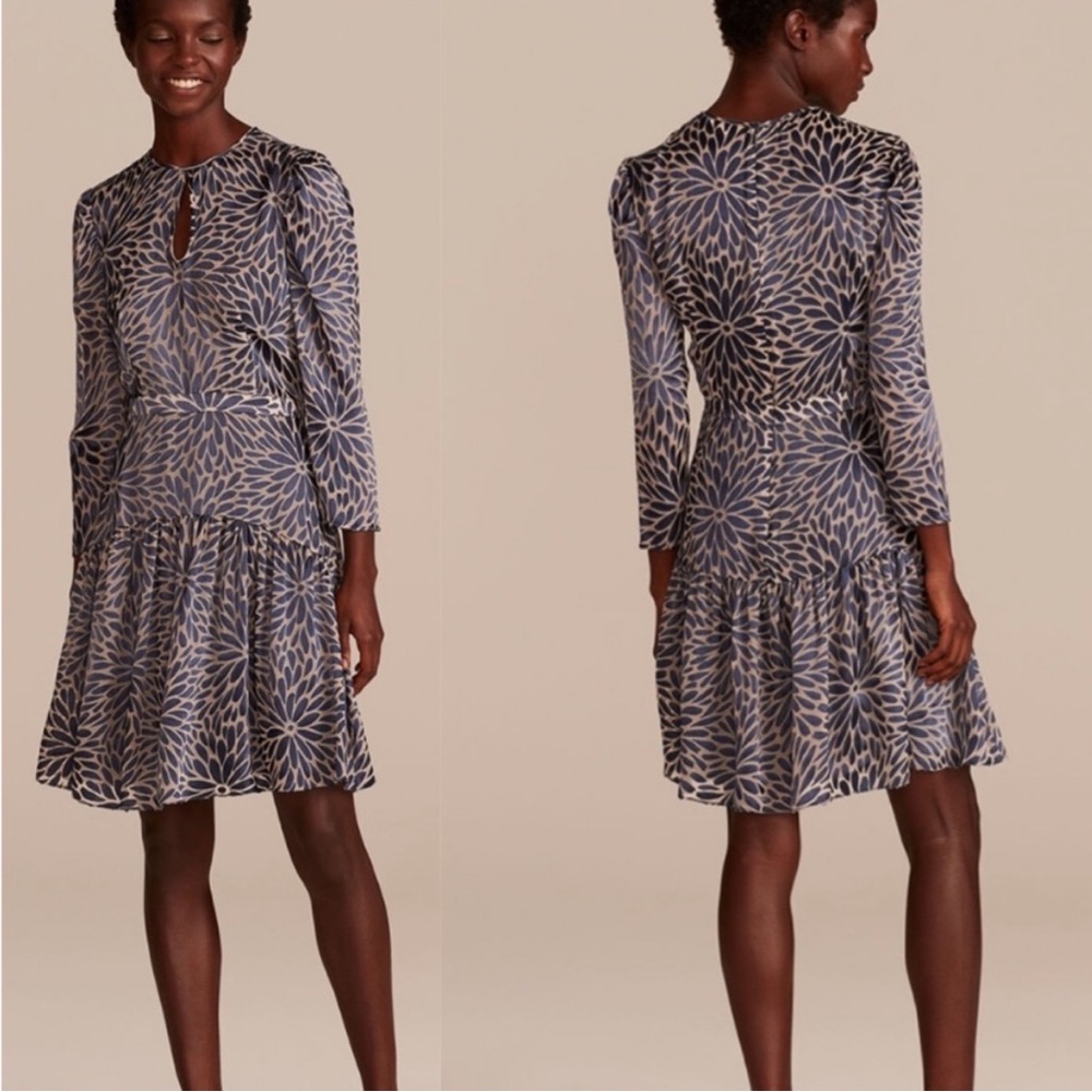 Rebecca Taylor Autumn Bloom Dress in Navy SZ 4 NWT